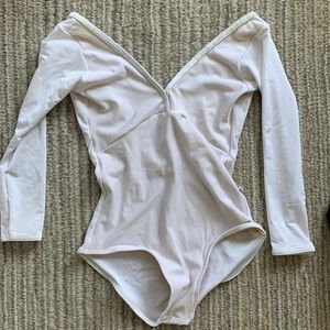 white yumiko leotard size m